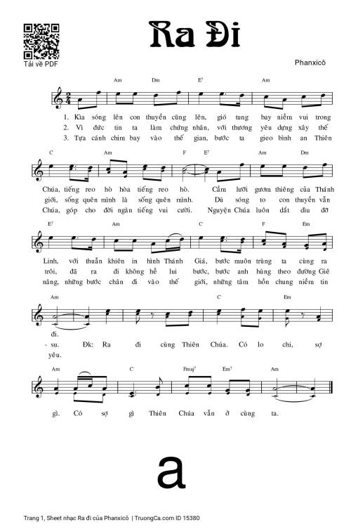 Sheet PDF of Ra đi - Phanxicô