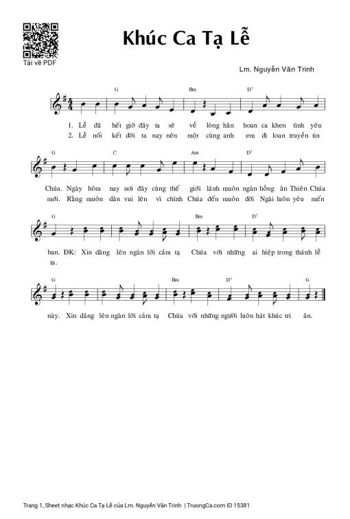 Khúc Ca Tạ Lễ