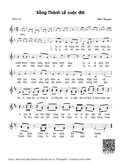 Sheet PDF of Sống Thánh Lễ Cuộc đời