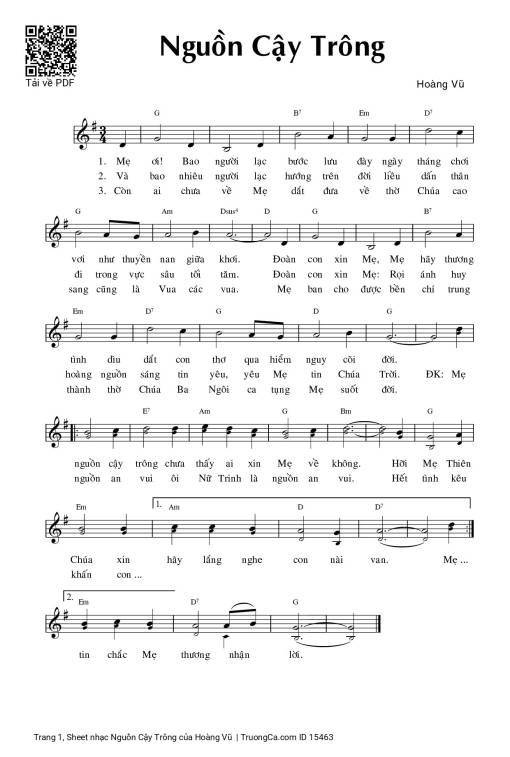 Sheet PDF of Nguồn Cậy Trông