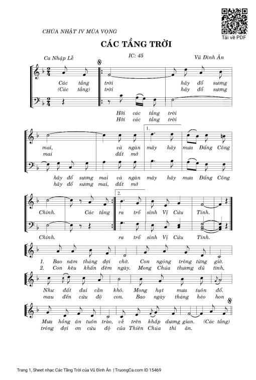 Sheet PDF of Các Tầng Trời