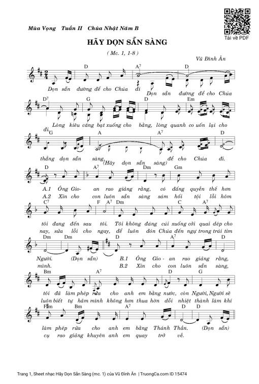 Sheet PDF of Hãy Dọn Sẵn Sàng (mc. 1)