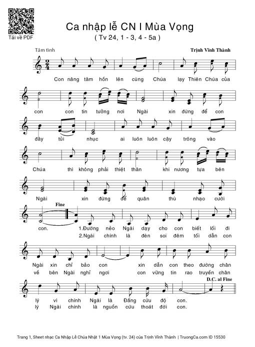 Ca Nhập Lễ Chúa Nhật 1 Mùa Vọng (tv. 24)