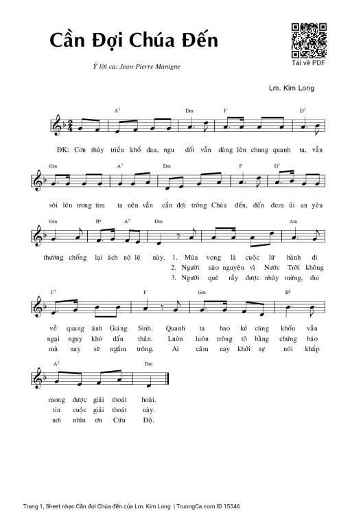 Sheet PDF of Cần đợi Chúa đến