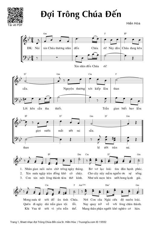 Sheet PDF of đợi Trông Chúa đến