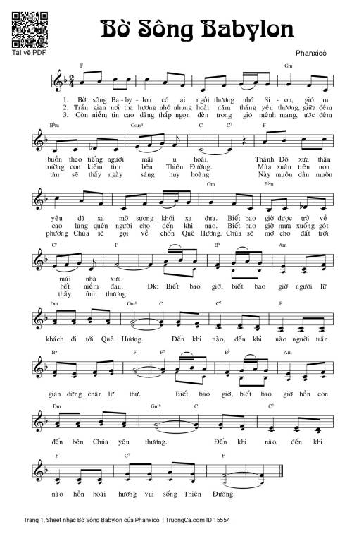 Sheet PDF of Bờ Sông Babylon