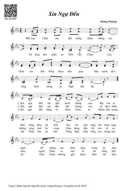 Xin Ngự đến - Sr. Hoàng Phương