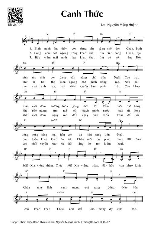 Sheet PDF of Canh Thức - Lm. Nguyễn Mộng Huỳnh