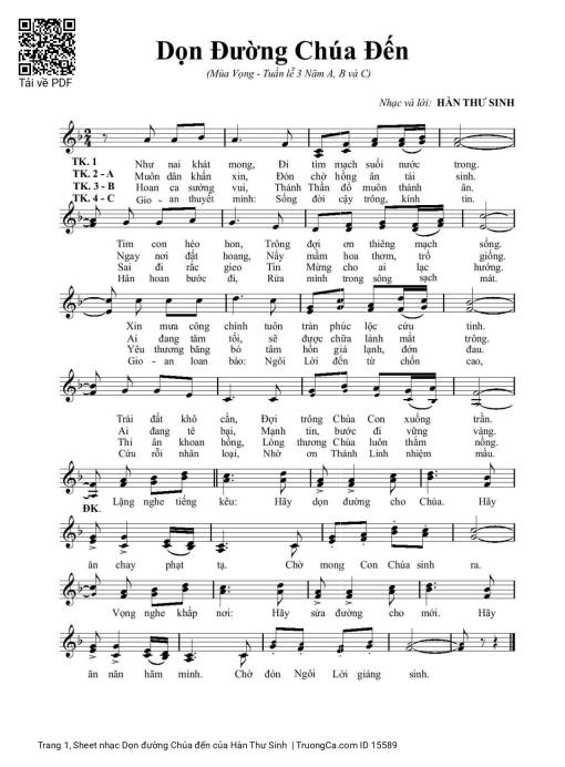 Sheet PDF of Dọn đường Chúa đến