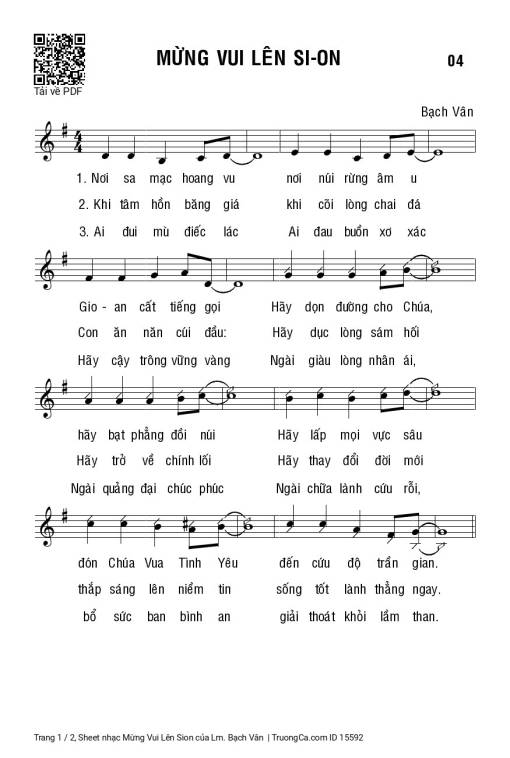 Sheet PDF of Mừng Vui Lên Sion
