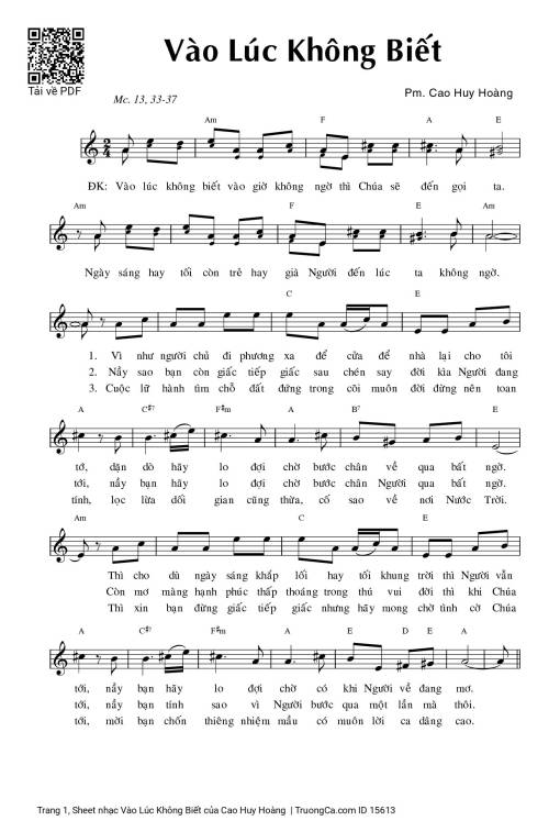 Vào Lúc Không Biết