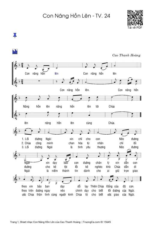 Sheet PDF of Con Nâng Hồn Lên