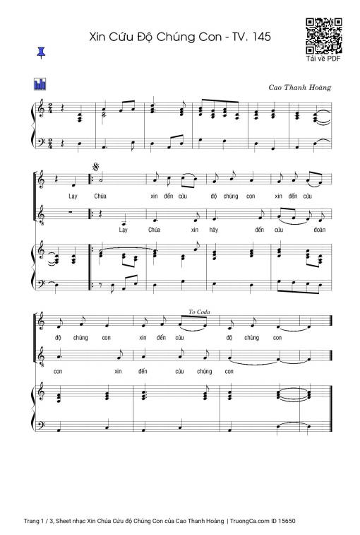 Sheet PDF of Xin Chúa Cứu độ Chúng Con