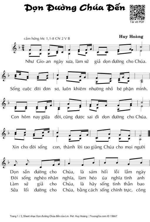 Sheet PDF of Dọn đường Chúa đến