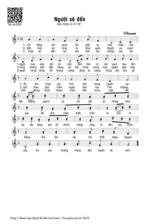 Sheet PDF of Người Sẽ đến