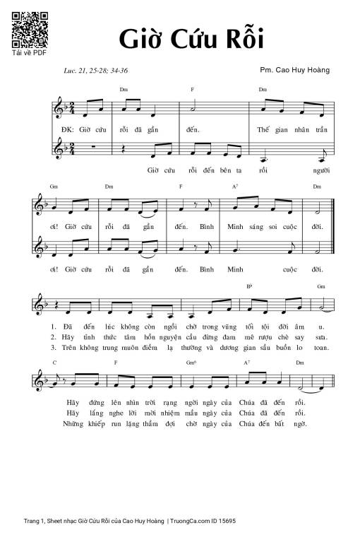 Giờ Cứu Rỗi - Cao Huy Hoàng