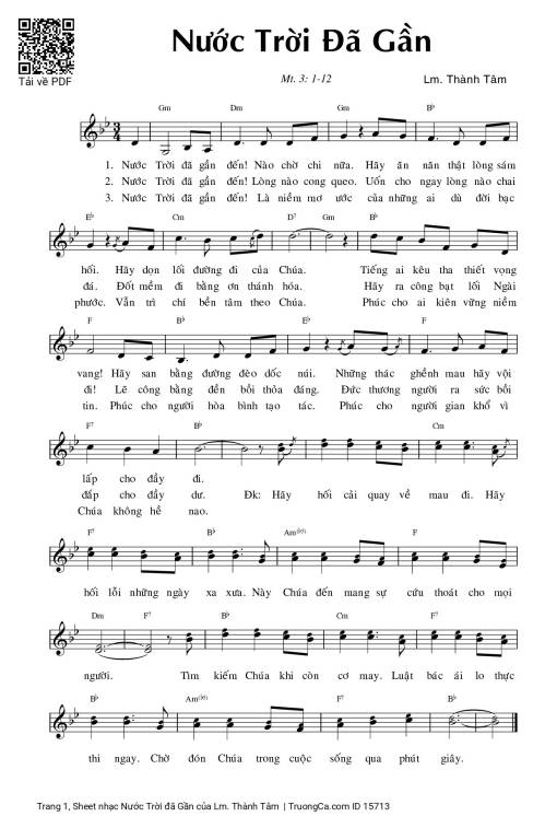 Sheet PDF of Nước Trời đã Gần