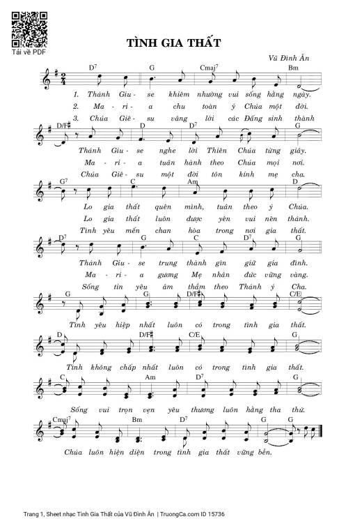 Sheet PDF of Tình Gia Thất