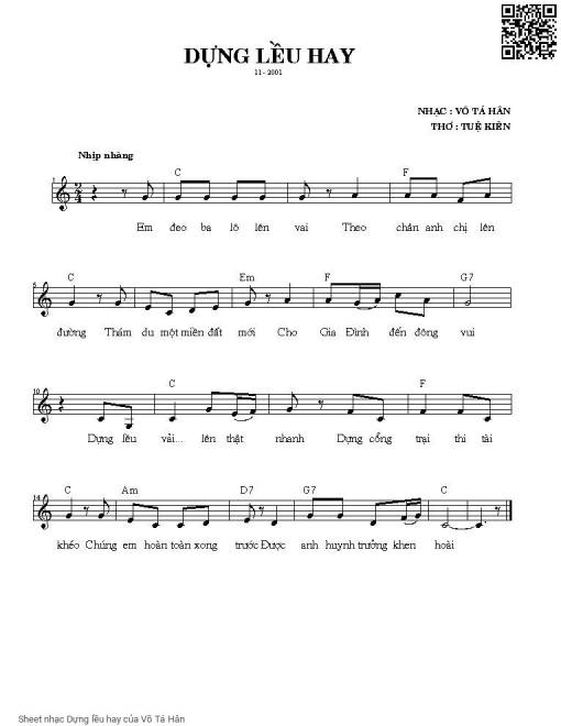 Dựng lều hay - Võ Tá Hân