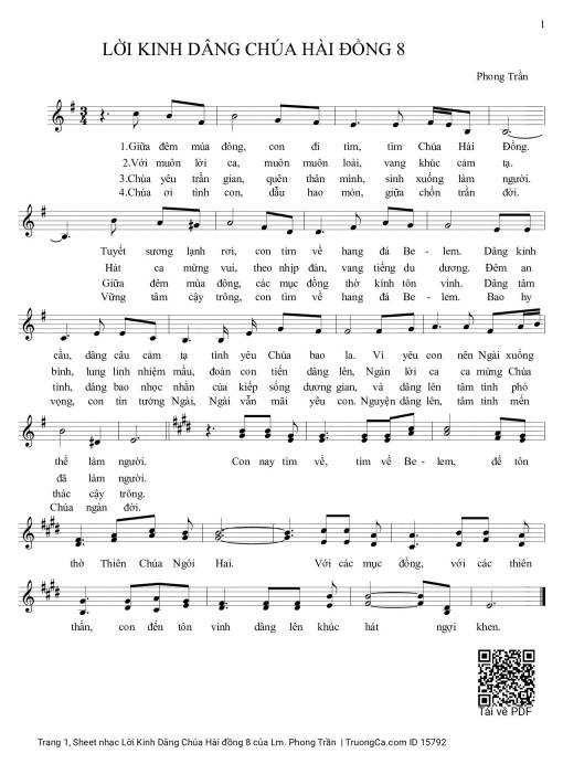 Sheet PDF of Lời Kinh Dâng Chúa Hài đồng 8