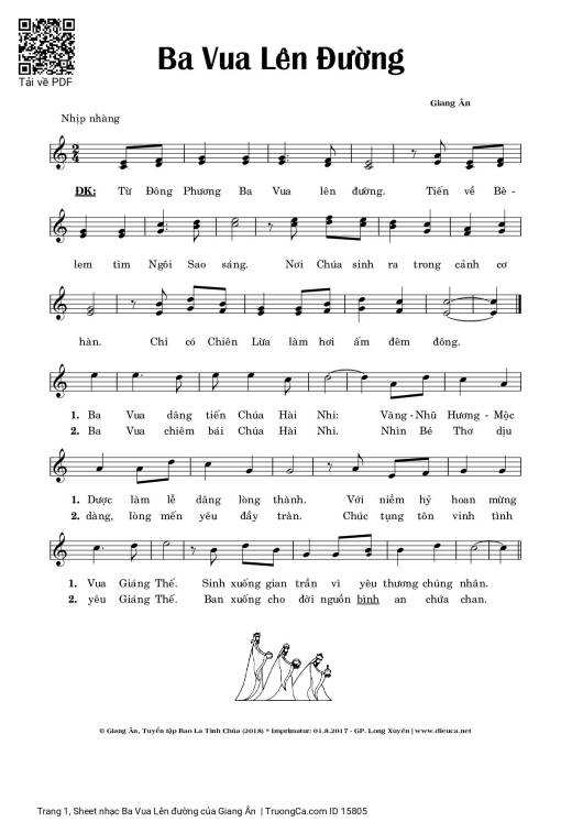 Sheet PDF of Ba Vua Lên đường