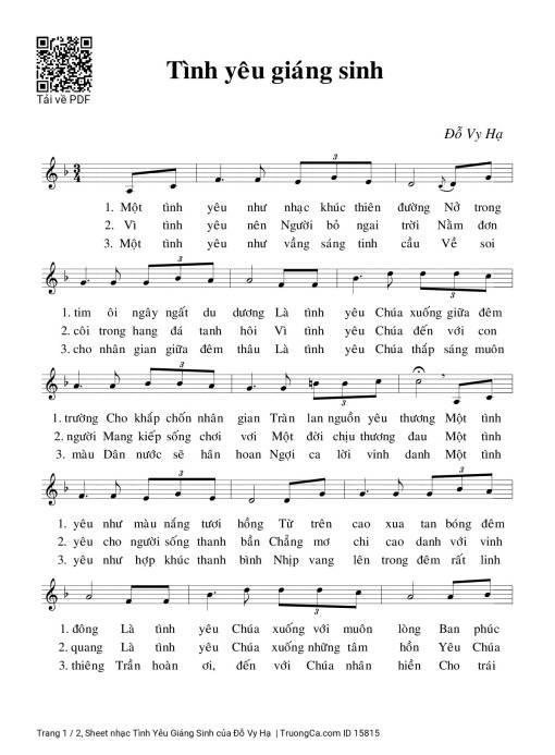 Sheet PDF of Tình Yêu Giáng Sinh