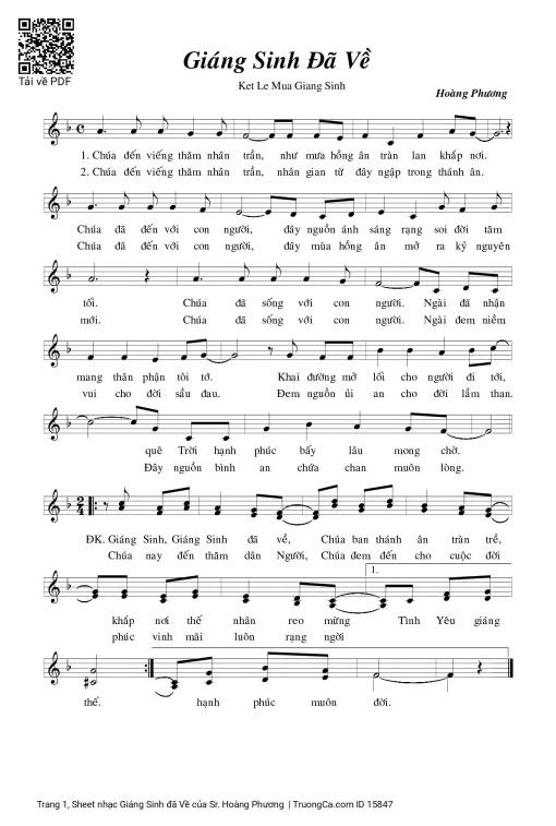 Sheet PDF of Giáng Sinh đã Về
