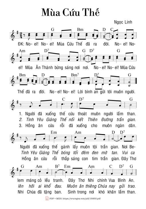Sheet PDF of Mùa Cứu Thế
