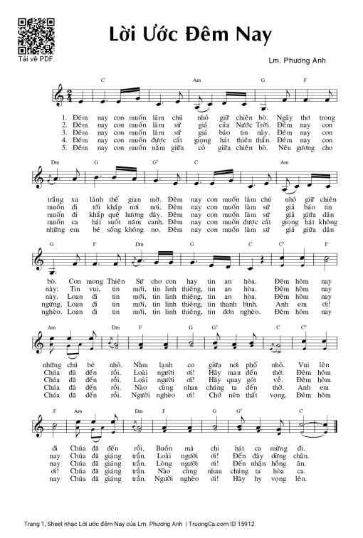 Sheet PDF of Lời ước đêm Nay