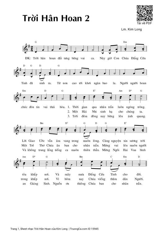 Sheet PDF of Trời Hân Hoan