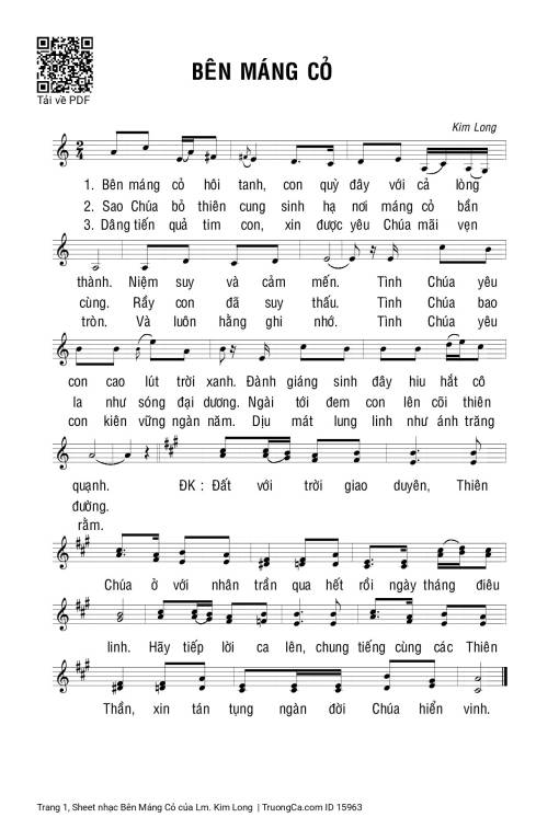 Sheet PDF of Bên Máng Cỏ