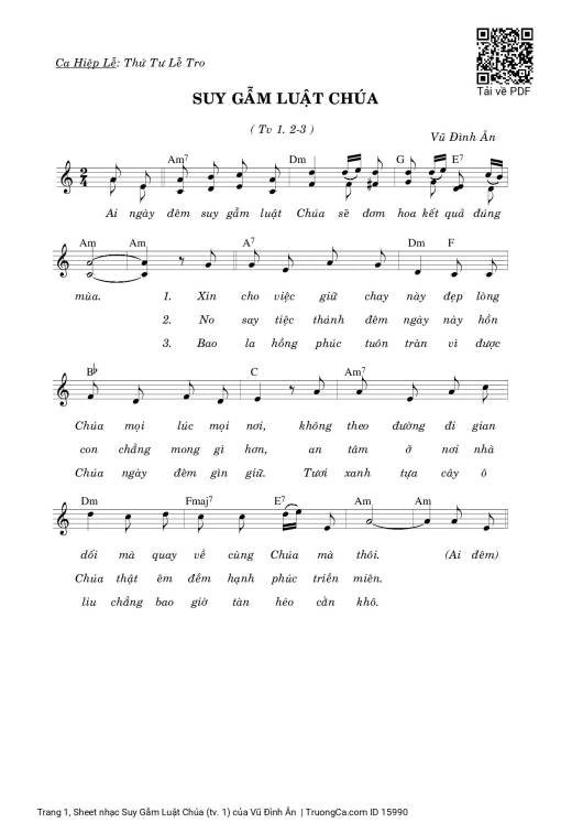 Sheet PDF of Suy Gẫm Luật Chúa (tv. 1)