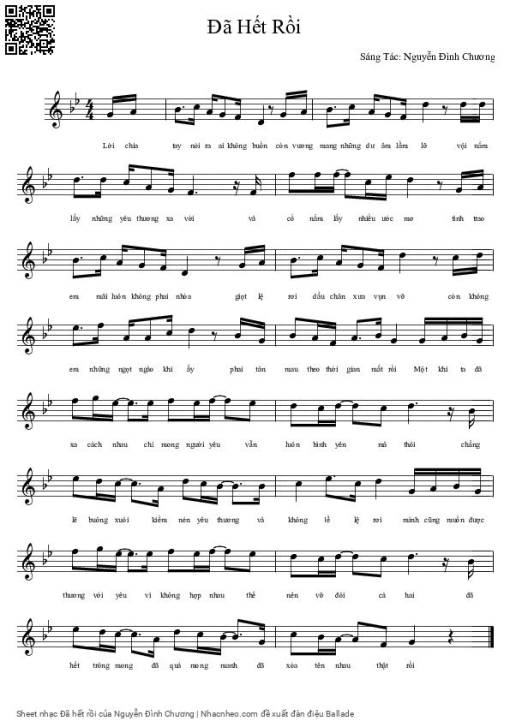 Sheet PDF of Đã hết rồi