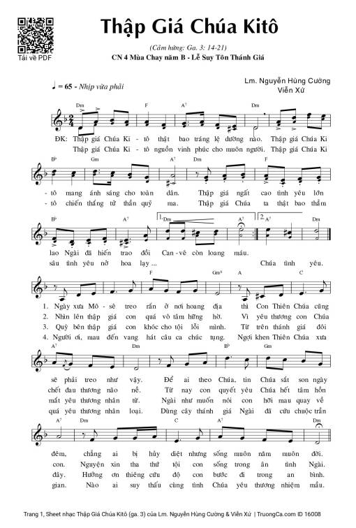 Sheet PDF of Thập Giá Chúa Kitô (ga. 3)