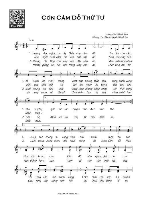 Sheet PDF of Cơn Cám Dỗ Thứ Tư