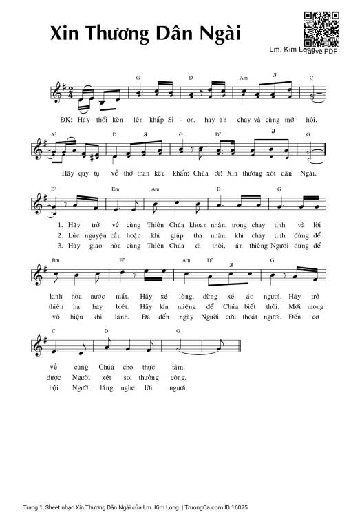 Sheet PDF of Xin Thương Dân Ngài