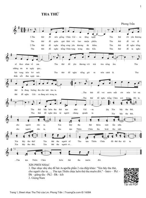 Tha Thứ - Lm. Phong Trần