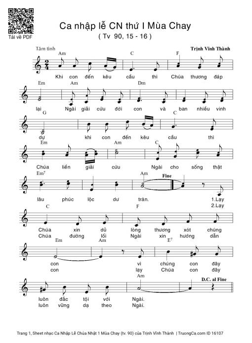 Ca Nhập Lễ Chúa Nhật 1 Mùa Chay (tv. 90)