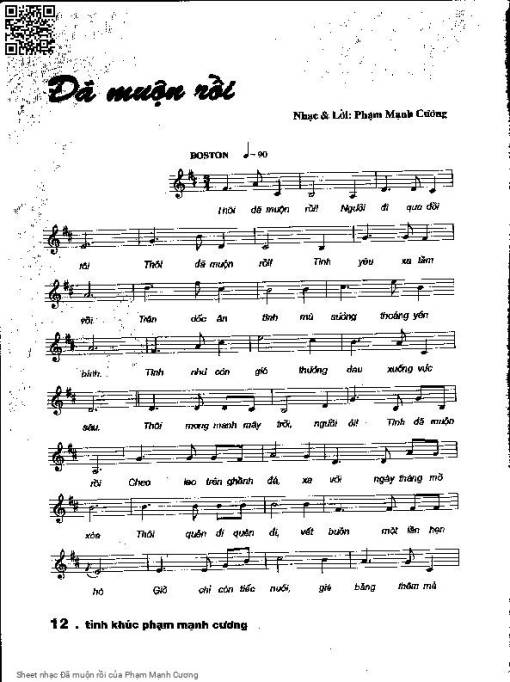 Đã muộn rồi - Phạm Mạnh Cương