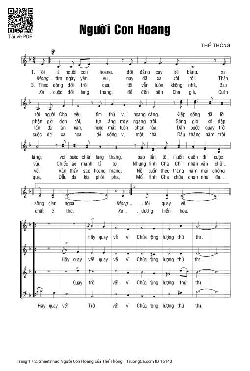 Sheet PDF of Người Con Hoang