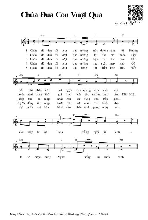 Sheet PDF of Chúa đưa Con Vượt Qua