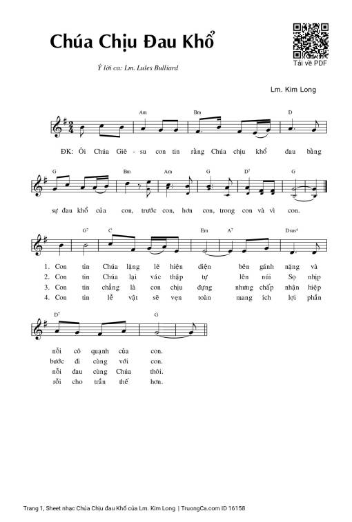 Sheet PDF of Chúa Chịu đau Khổ