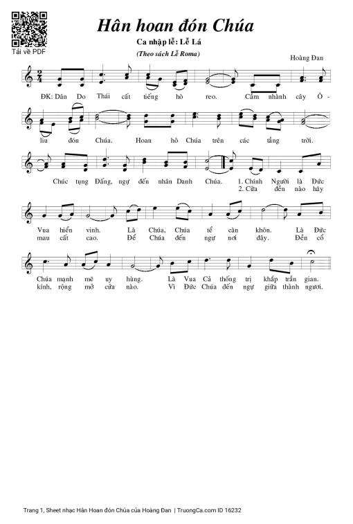 Sheet PDF of Hân Hoan đón Chúa