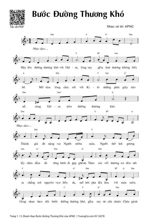 Sheet PDF of Bước đường Thương Khó