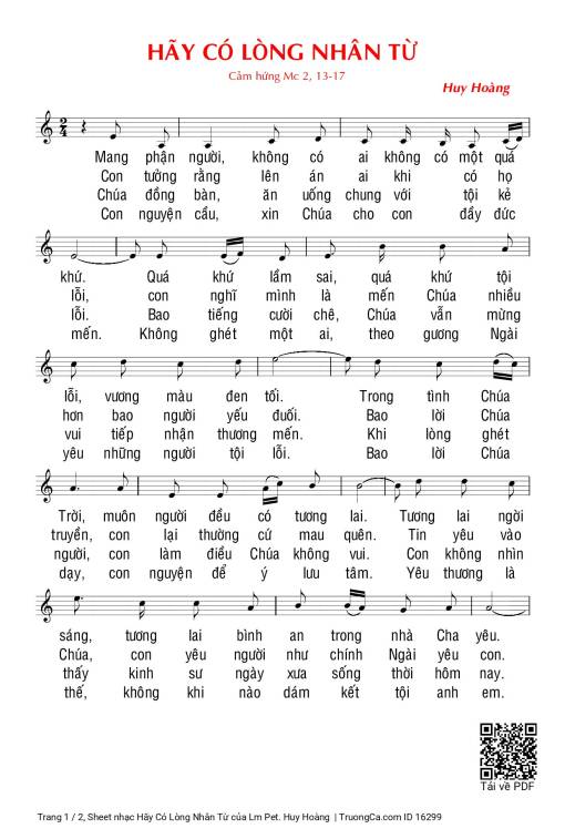 Sheet PDF of Hãy Có Lòng Nhân Từ