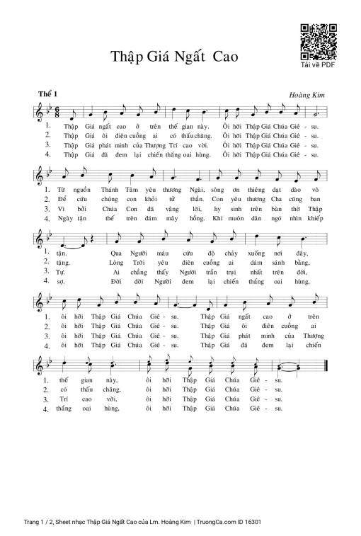 Sheet PDF of Thập Giá Ngất Cao