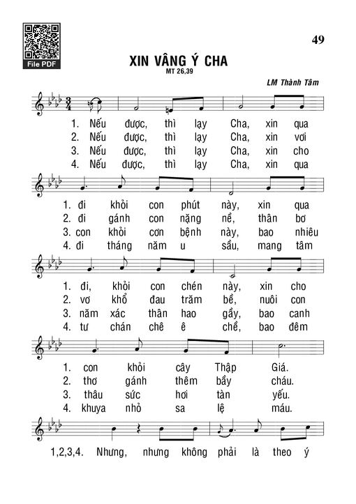 Xin Vâng ý Cha - Lm. Thành Tâm