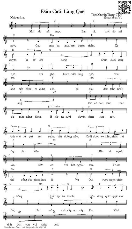 Sheet PDF of Đám cưới làng quê