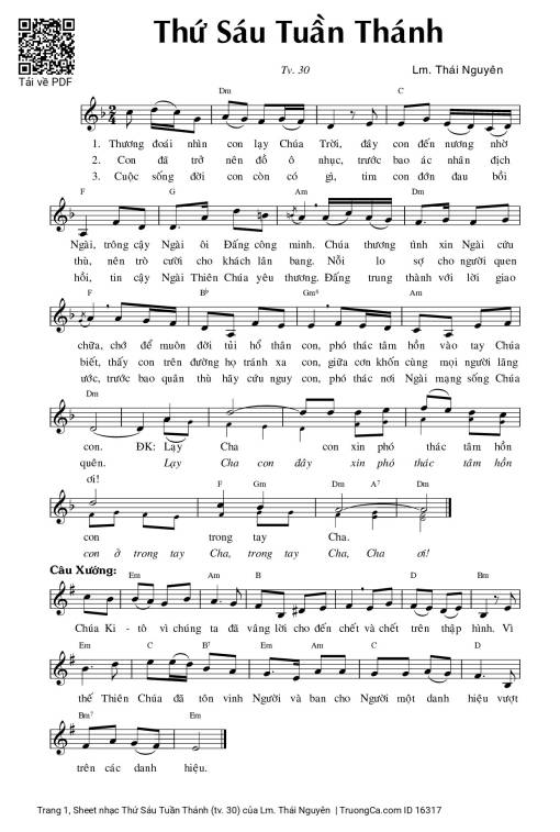 Sheet PDF of Thứ Sáu Tuần Thánh (tv. 30)