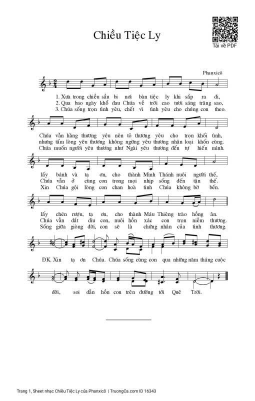 Sheet PDF of Chiều Tiệc Ly